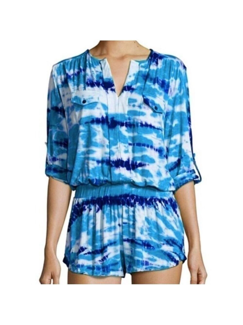 YOUNG Fabulous and Broke Blue Malik Tie Dye Romper